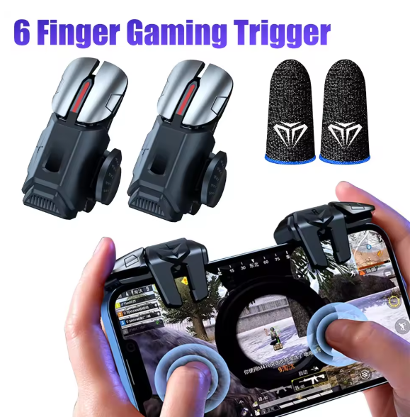 PUBG Mobile Metal Triggers – Pro Aim & 6-Finger Gaming Control