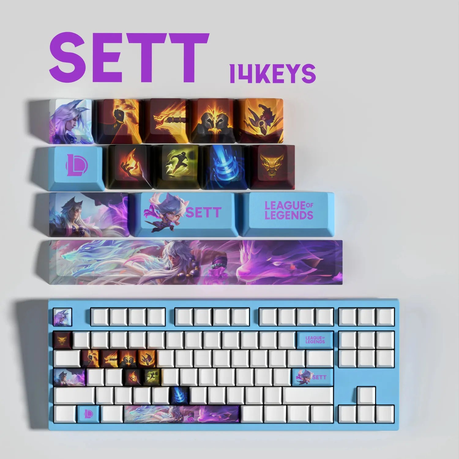 SPECIAL EDITION LEAGUE OF LEGENDS Sett KEYCAPS – 30, 14, 12 keys