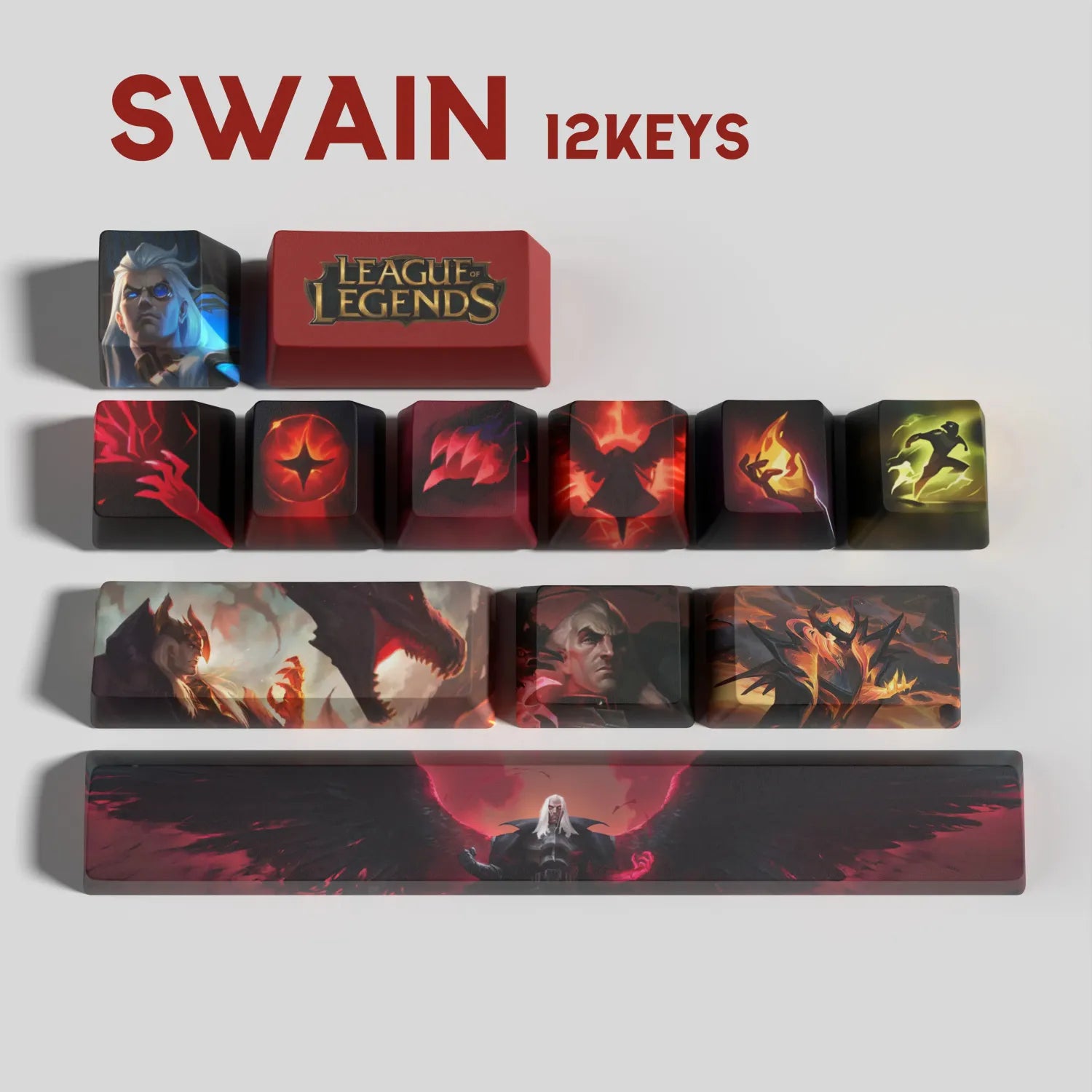 SPECIAL EDITION LEAGUE OF LEGENDS Swain KEYCAPS – 30, 14, 12 keys