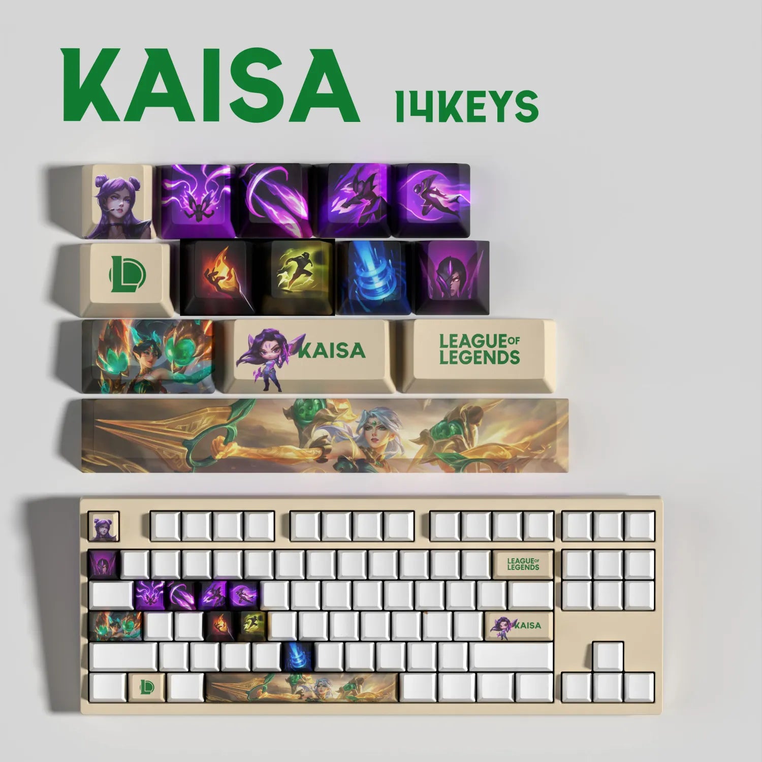 SPECIAL EDITION LEAGUE OF LEGENDS Kaisa KEYCAPS – 30, 14, 12 keys