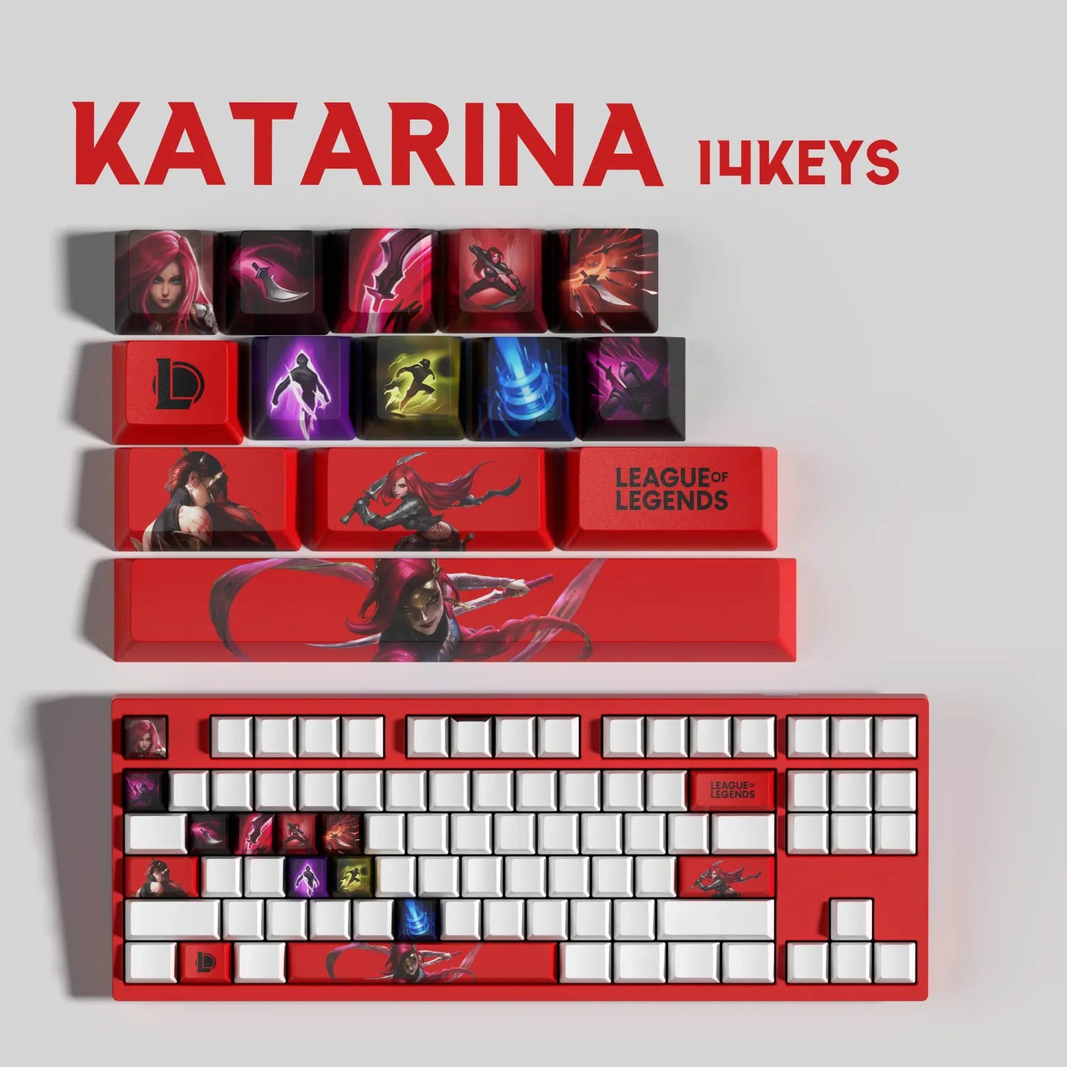 SPECIAL EDITION LEAGUE OF LEGENDS Katarina KEYCAPS – 30, 14, 12 keys