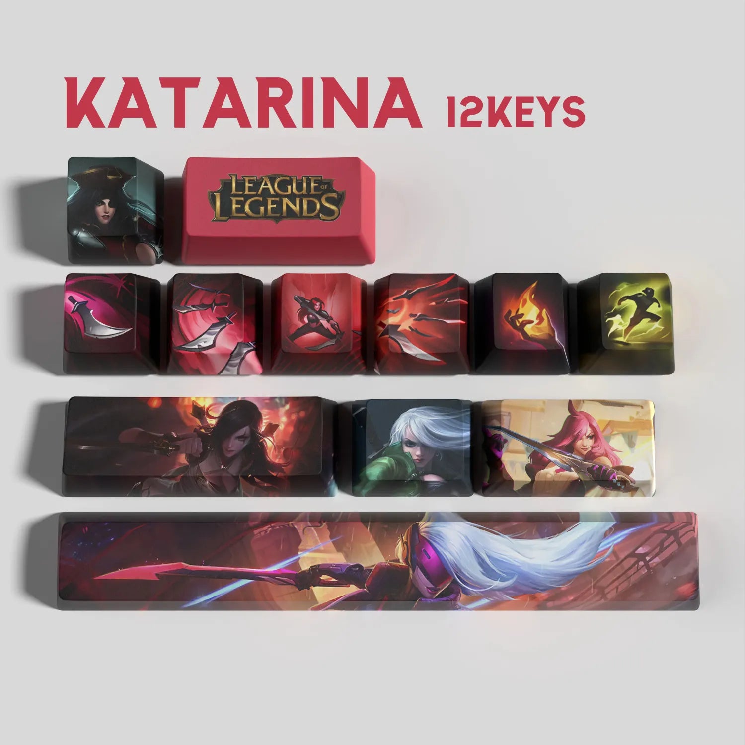 SPECIAL EDITION LEAGUE OF LEGENDS Katarina KEYCAPS – 30, 14, 12 keys