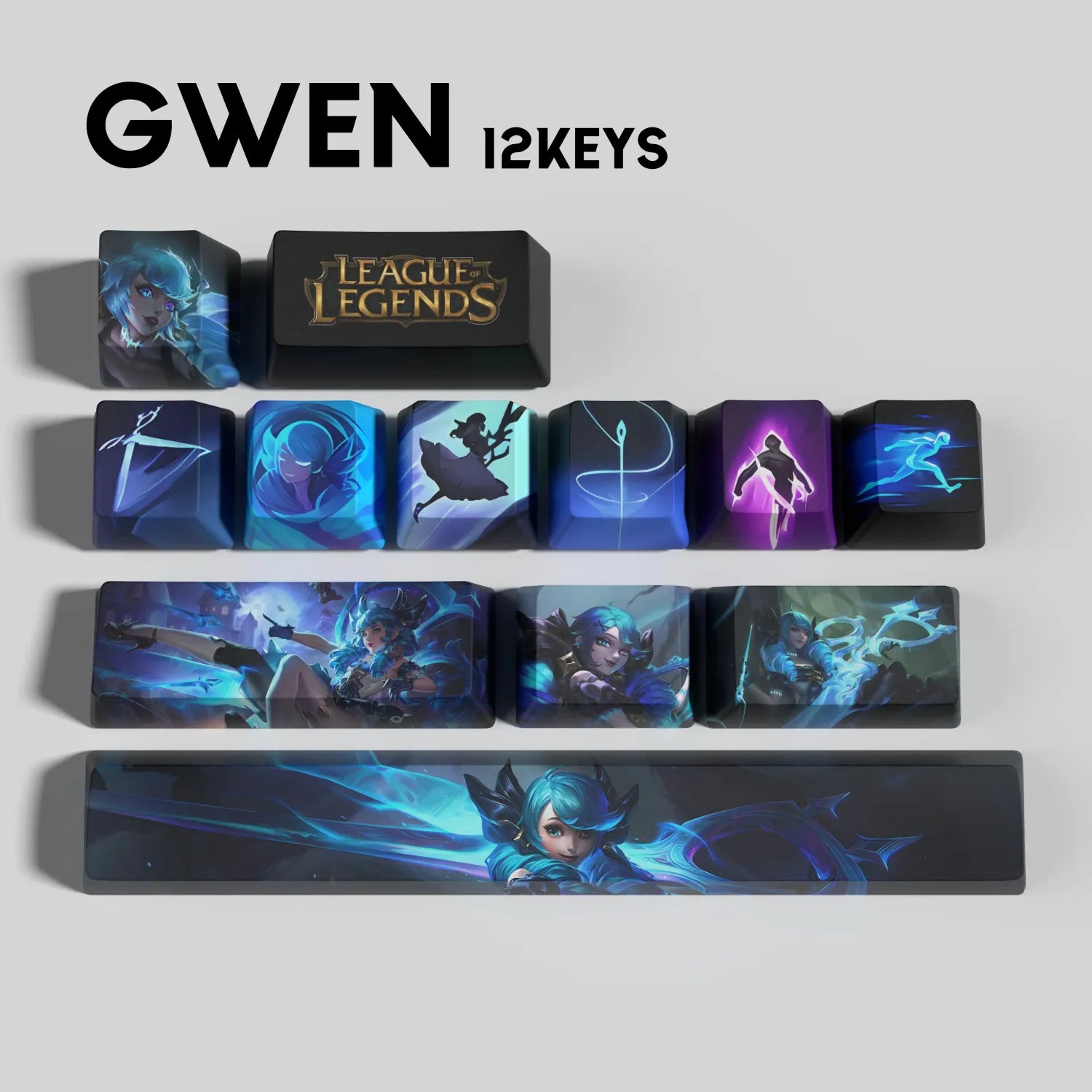 SPECIAL EDITION LEAGUE OF LEGENDS Gwen KEYCAPS – 30, 14, 12 keys
