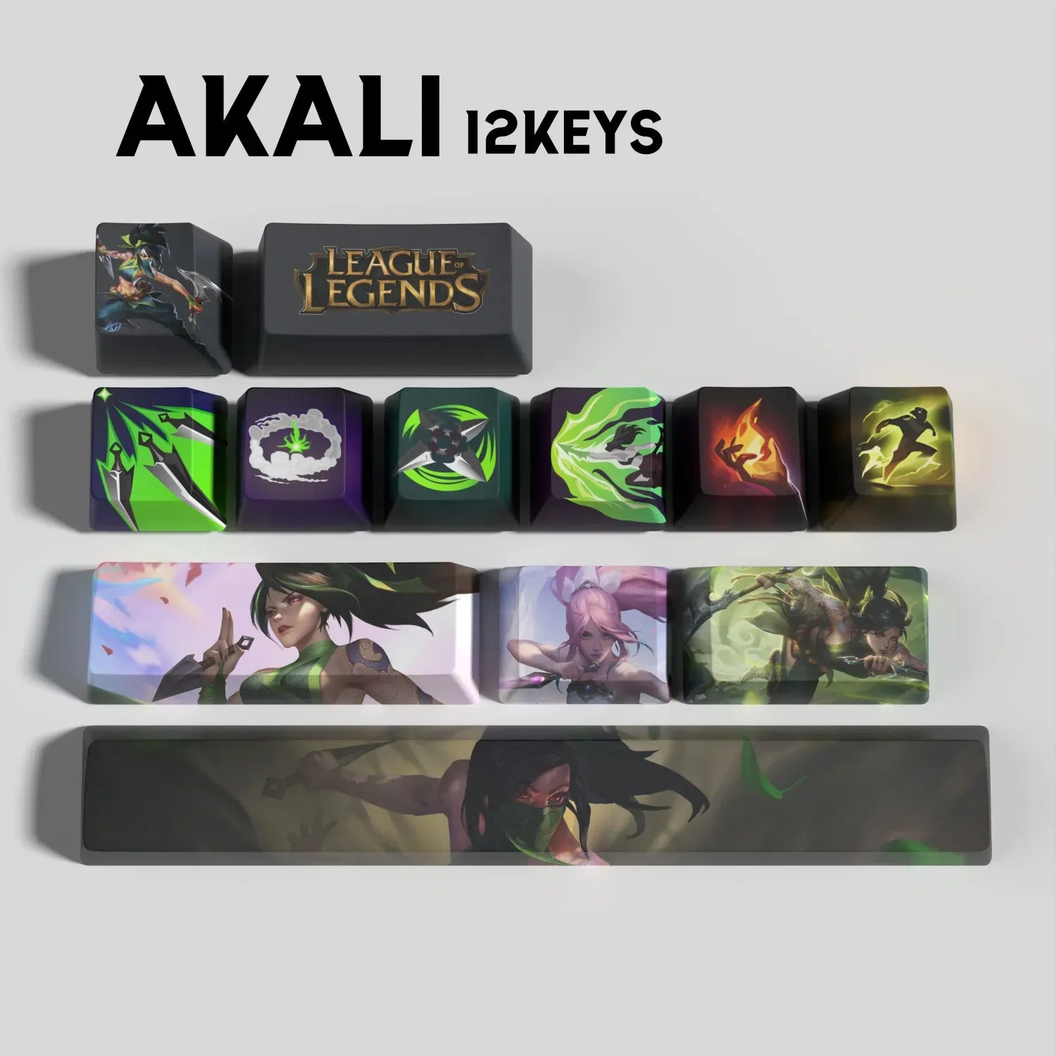 SPECIAL EDITION LEAGUE OF LEGENDS Akali KEYCAPS – 30, 14, 12 keys