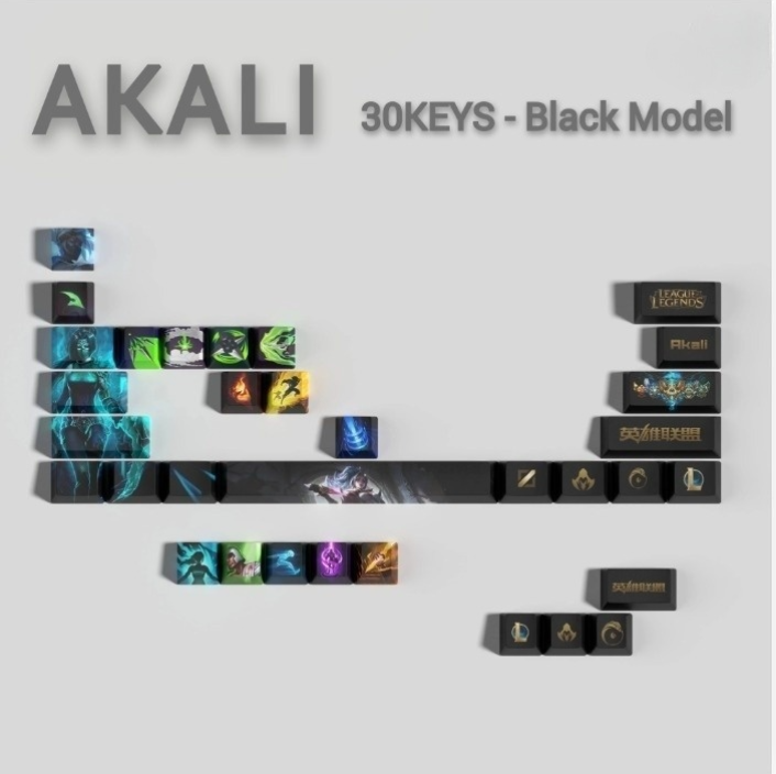 SPECIAL EDITION LEAGUE OF LEGENDS Akali KEYCAPS – 30, 14, 12 keys