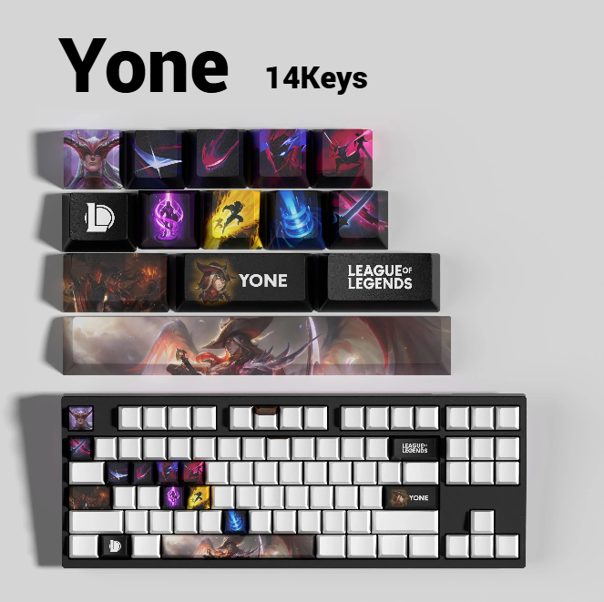 SPECIAL EDITION LEAGUE OF LEGENDS Yone KEYCAPS – 30, 14, 12 keys