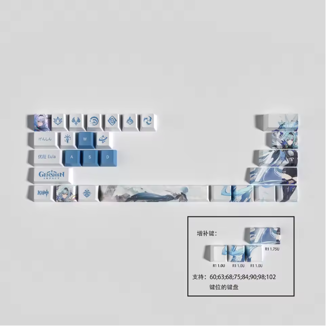 Genshin Impact Eula Keycaps – Limited Edition (29 Keys)