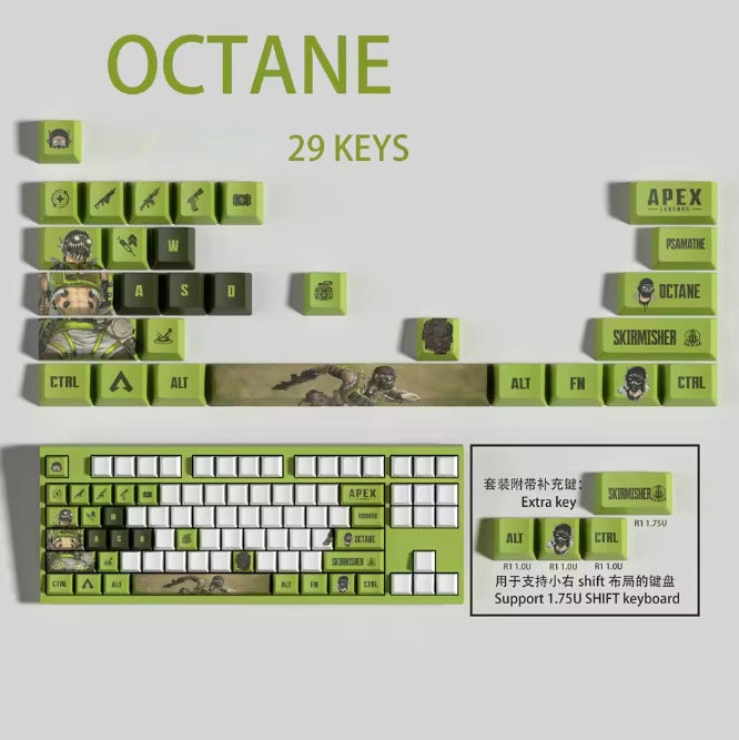Apex Legends Octane Keycaps – Limited Edition (29 Keys)