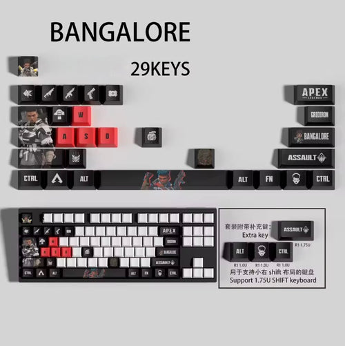 Apex Legends Bangalore Keycaps – Limited Edition (29 Keys)