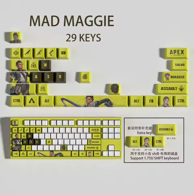 Apex Legends Mad Maggie Keycaps – Limited Edition (29 Keys)