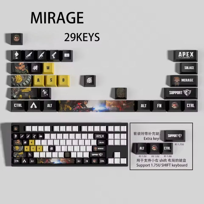 Apex Legends Mirage Keycaps – Limited Edition (29 Keys)