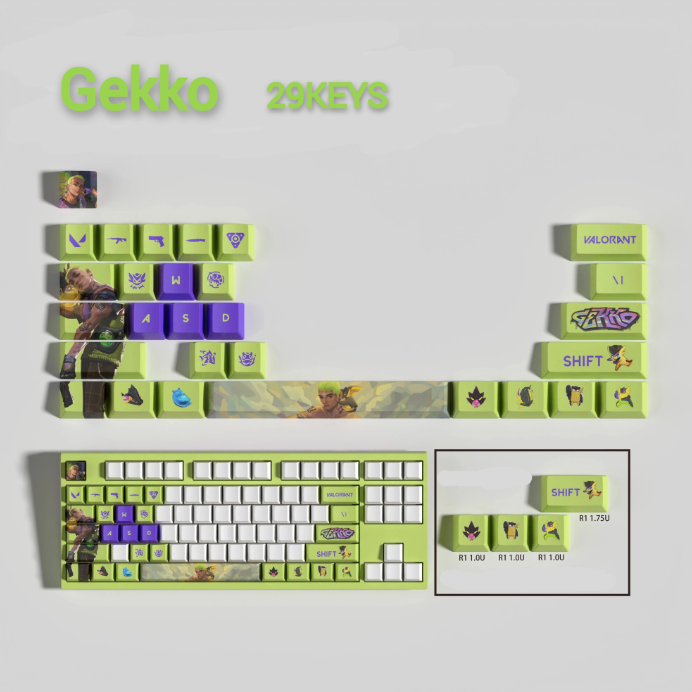 Valorant SPECIAL EDITION Gekko keycaps KEYS: 29, 14
