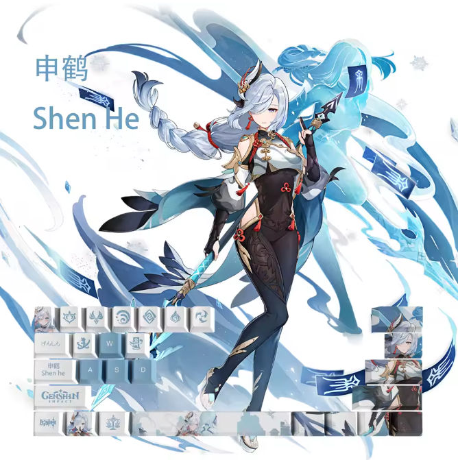 Genshin Impact Shen He Keycaps – Limited Edition (29 Keys)