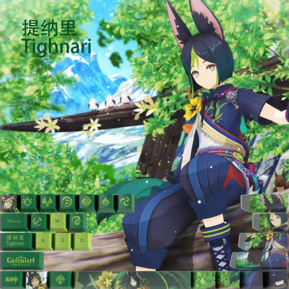 Genshin Impact Tighnari Keycaps – Limited Edition (29 Keys)