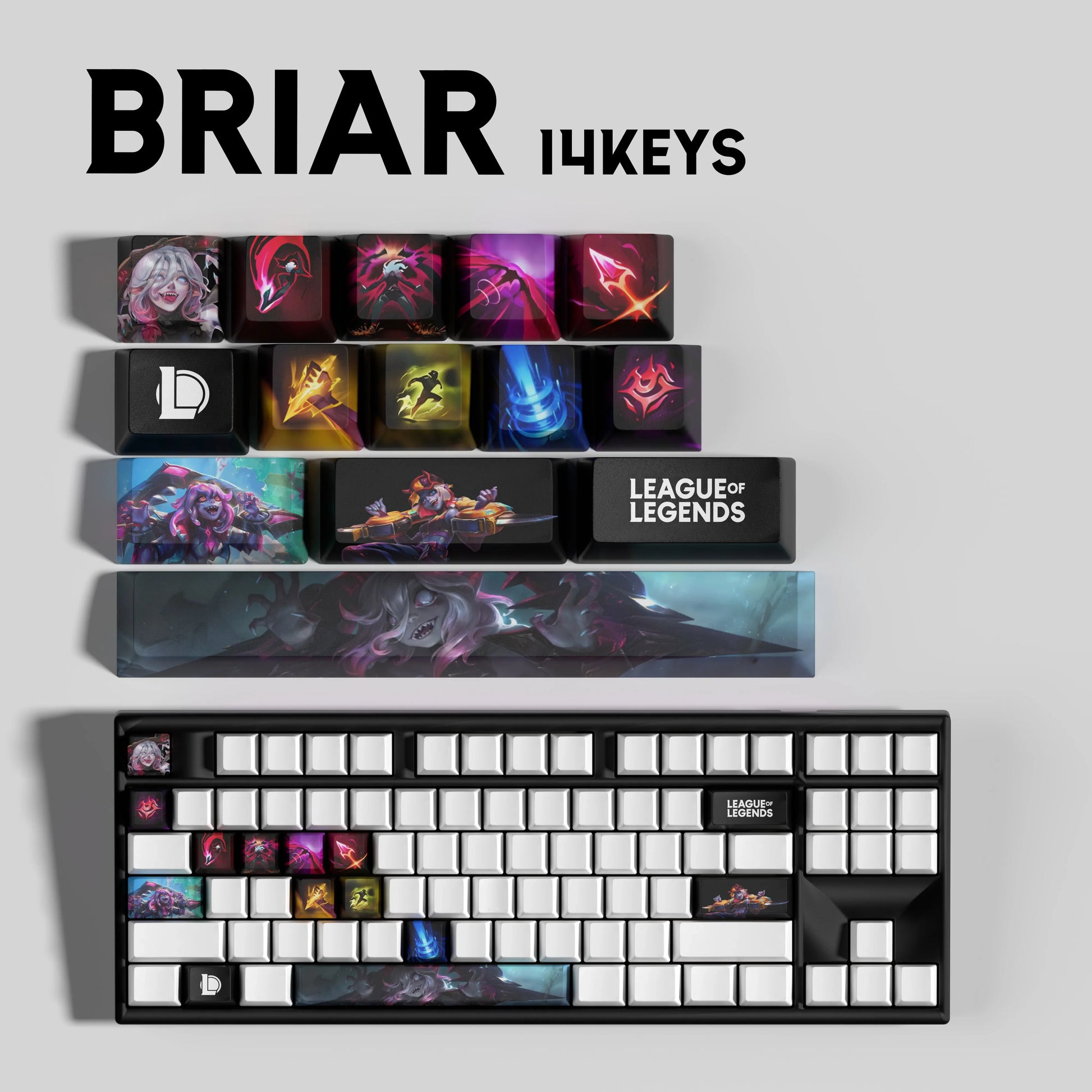 SPECIAL EDITION LEAGUE OF LEGENDS Briar KEYCAPS – 30, 14, 12 keys