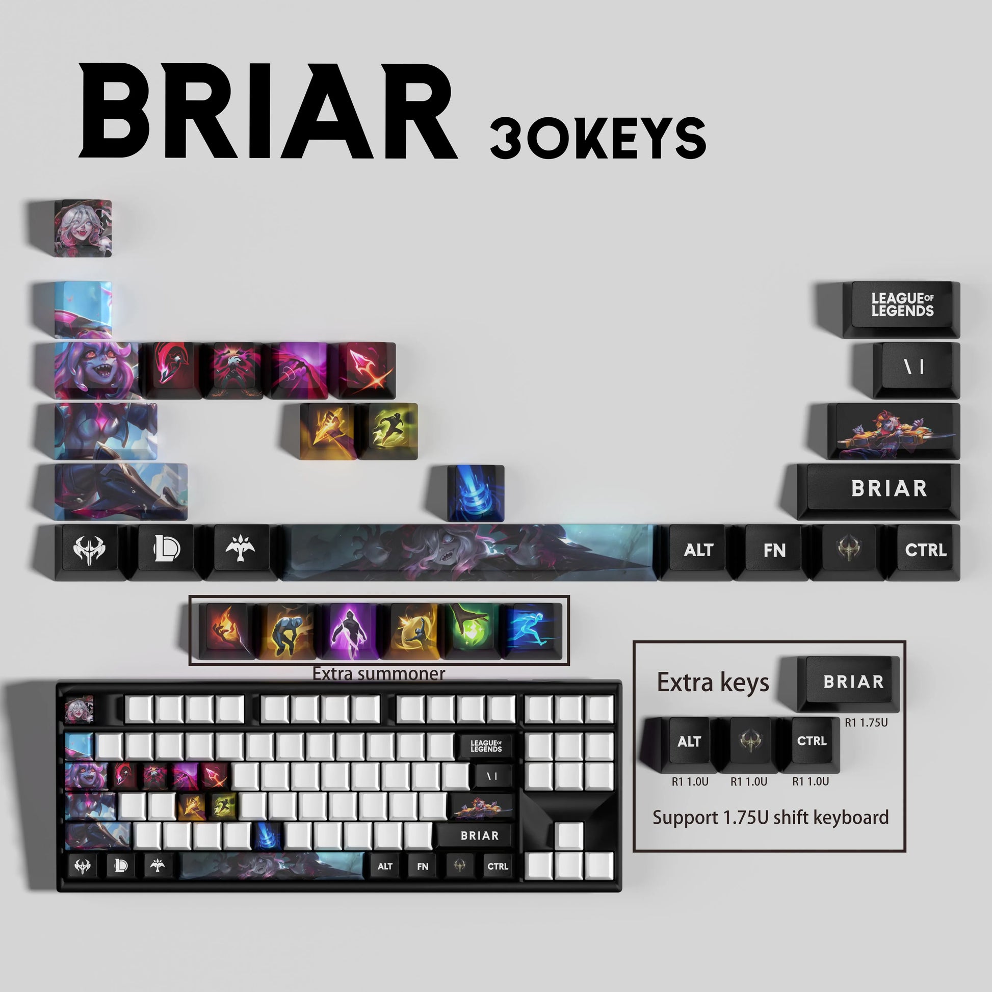 SPECIAL EDITION LEAGUE OF LEGENDS Briar KEYCAPS – 30, 14, 12 keys