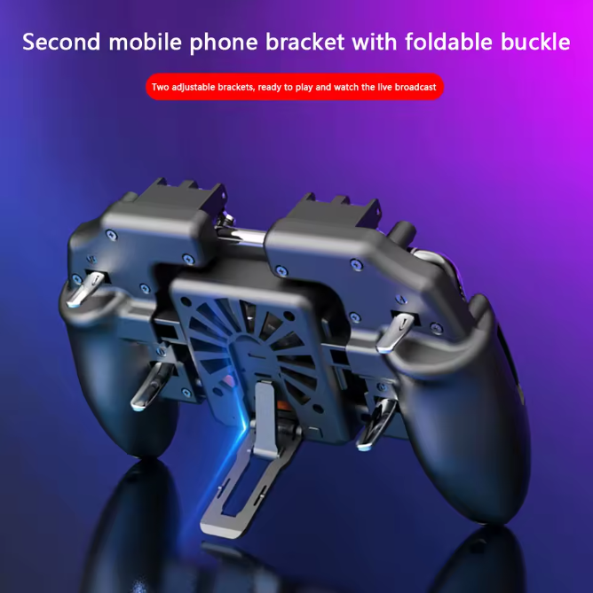 PUBG Mobile Gaming Controller with Cooling Fan – Pro 6-Finger Setup