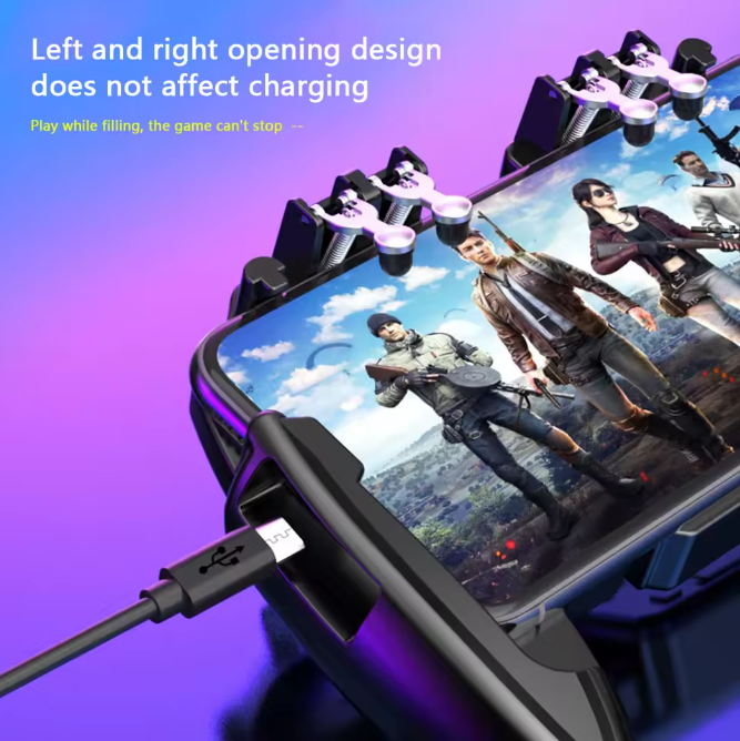 PUBG Mobile Gaming Controller with Cooling Fan – Pro 6-Finger Setup