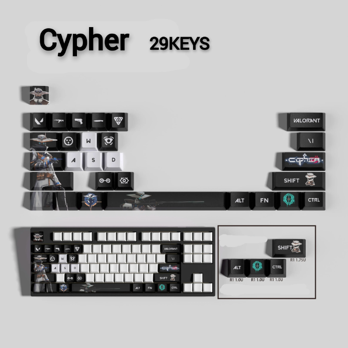 Valorant SPECIAL EDITION Cypher keycaps KEYS: 29, 14