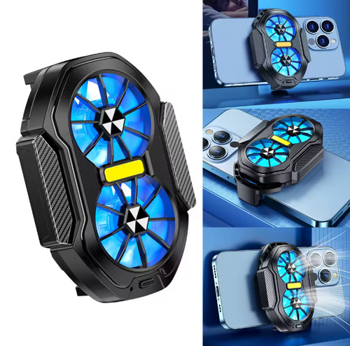 Dual Turbo Gaming Phone Cooler – Stable FPS, No Lag!
