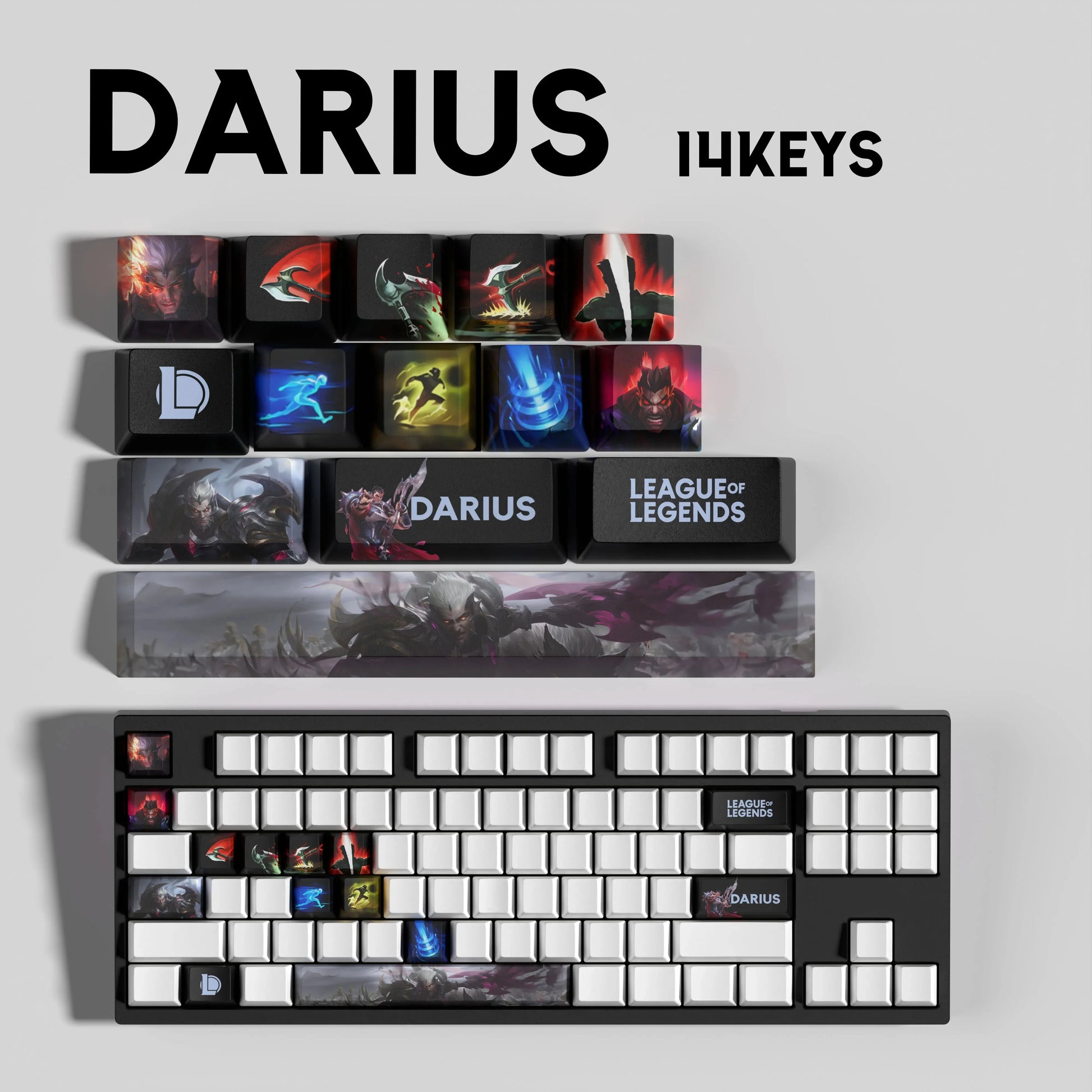 SPECIAL EDITION LEAGUE OF LEGENDS Darius KEYCAPS – 30, 14, 12 keys