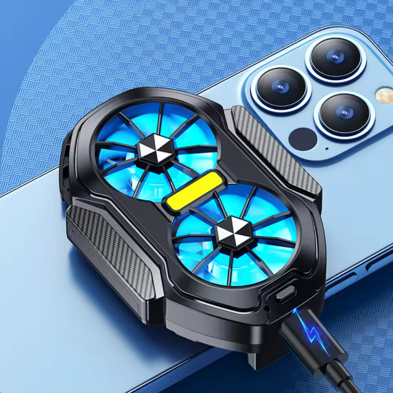 Dual Turbo Gaming Phone Cooler – Stable FPS, No Lag!