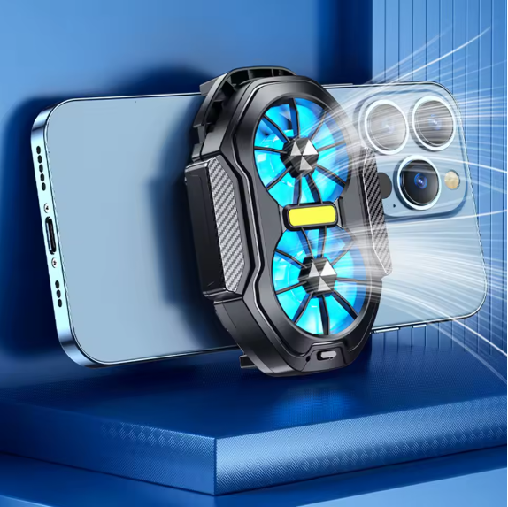 Dual Turbo Gaming Phone Cooler – Stable FPS, No Lag!