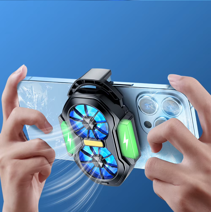 Dual Turbo Gaming Phone Cooler – Stable FPS, No Lag!