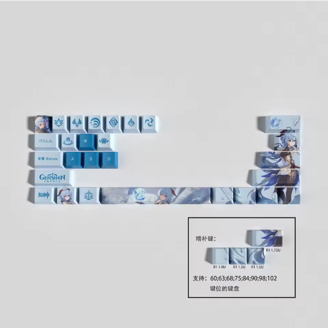 Genshin Impact Ganyu Keycaps – Limited Edition (29 Keys)