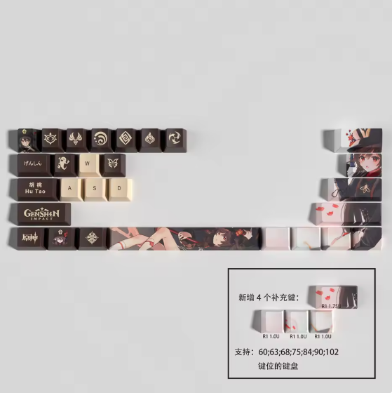 Genshin Impact Hutao Keycaps – Limited Edition (29 Keys)