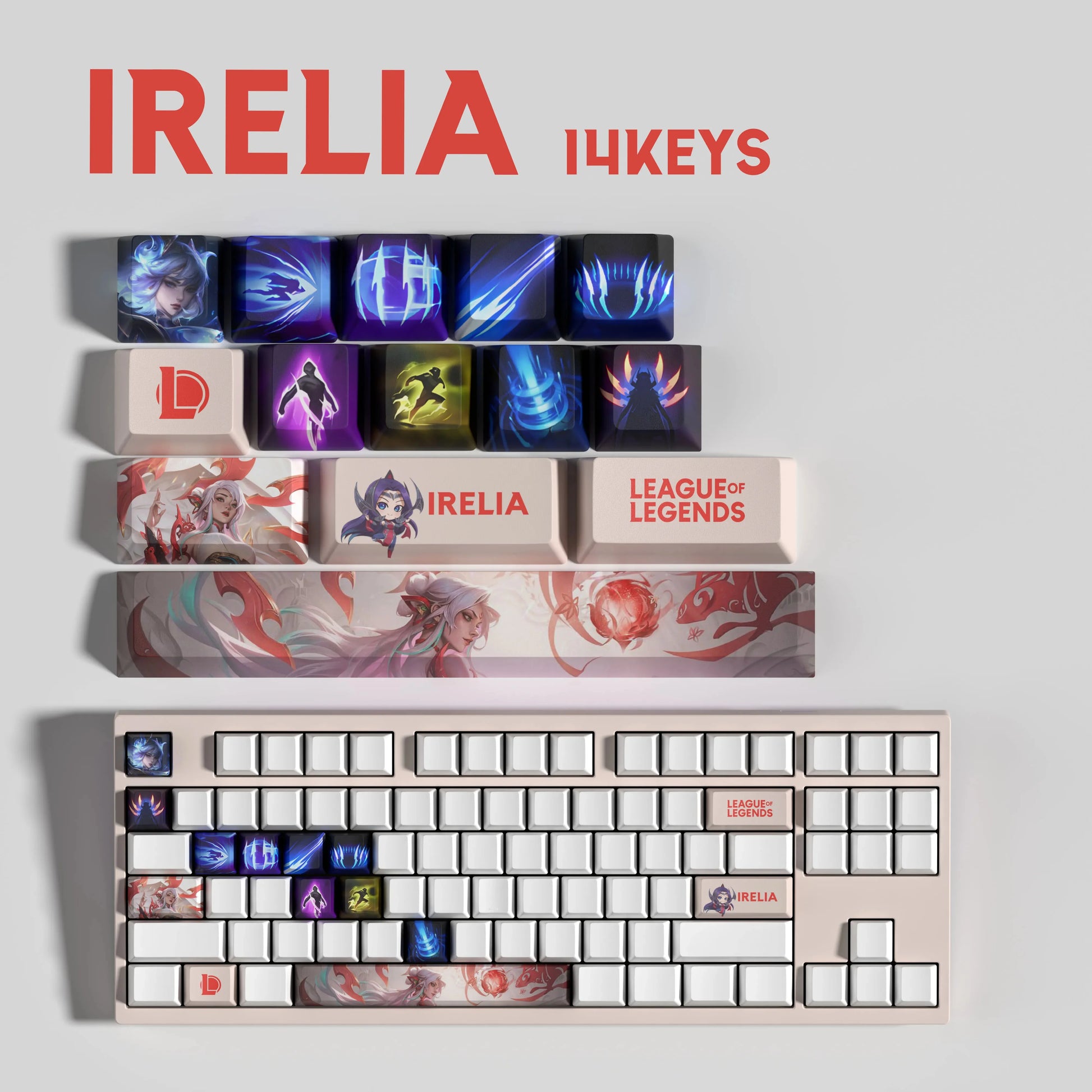 SPECIAL EDITION LEAGUE OF LEGENDS Irelia KEYCAPS – 30, 14, 12 keys