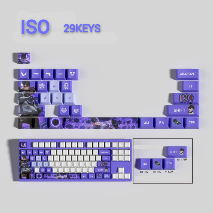 Valorant SPECIAL EDITION ISO keycaps KEYS: 29, 14