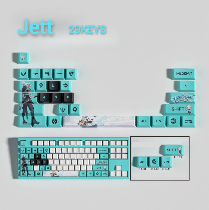 Valorant SPECIAL EDITION JETT keycaps KEYS: 29, 14