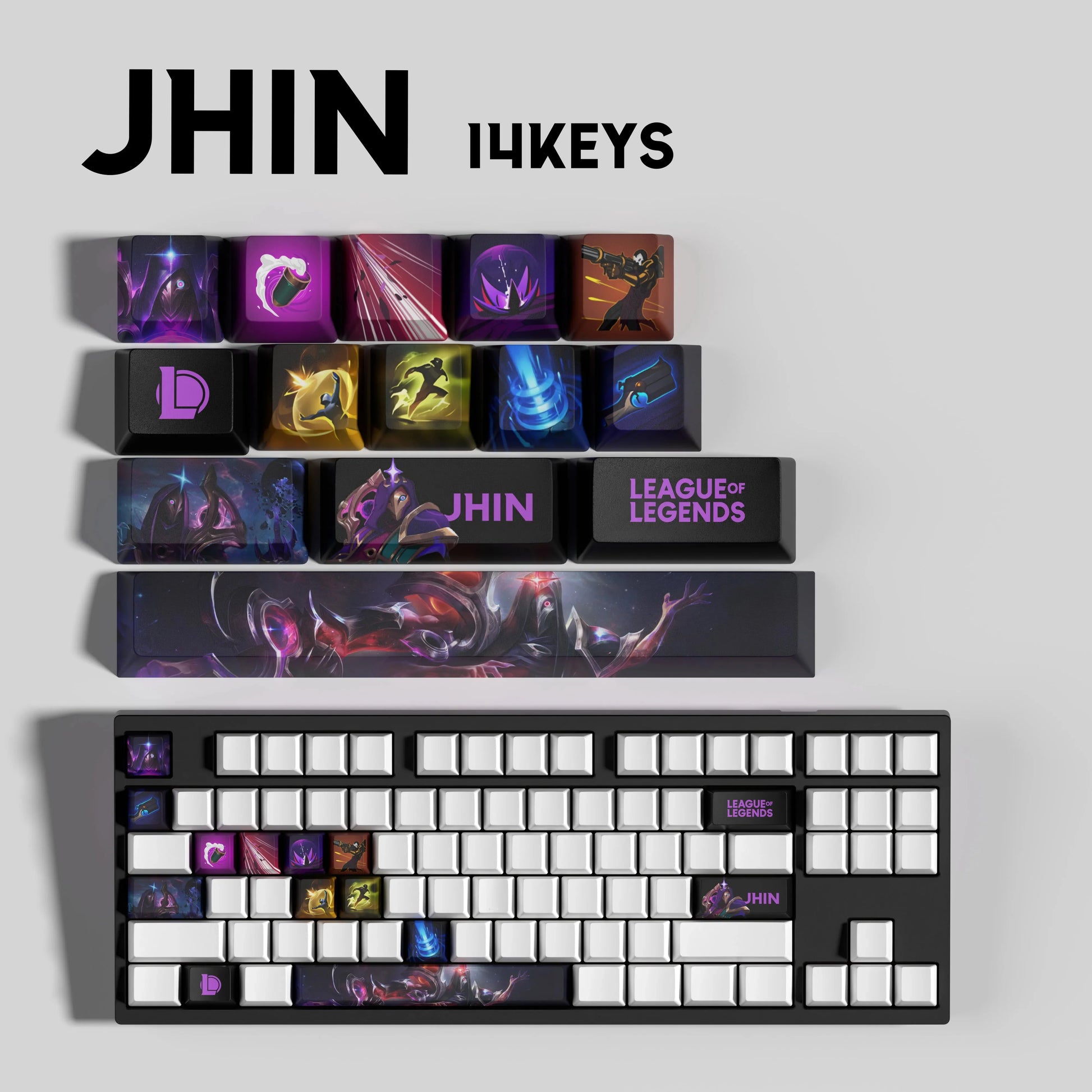 SPECIAL EDITION LEAGUE OF LEGENDS Jhin KEYCAPS – 30, 14, 12 keys