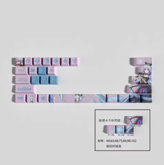 Genshin Impact Kamizato Ayaka Keycaps – Limited Edition (29 Keys)