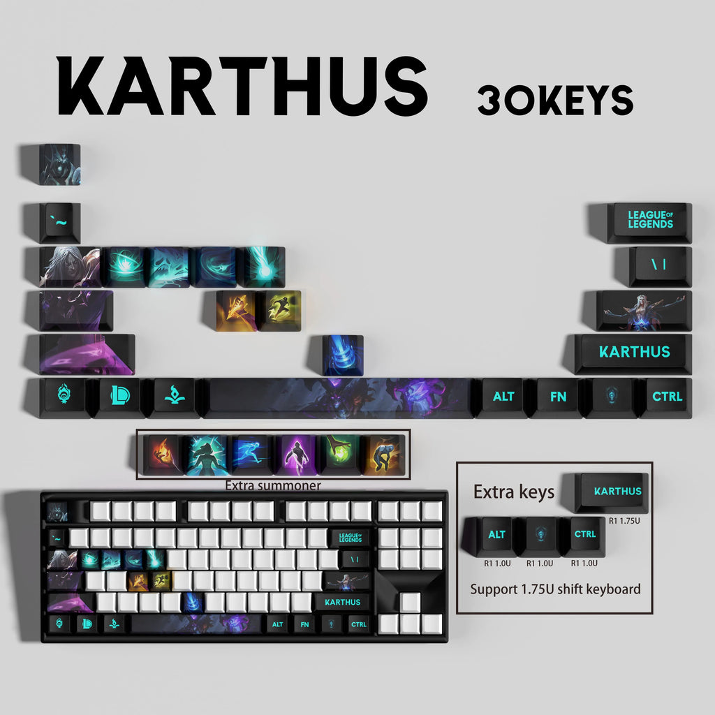 SPECIAL EDITION LEAGUE OF LEGENDS Karthus KEYCAPS – 30, 14 keys