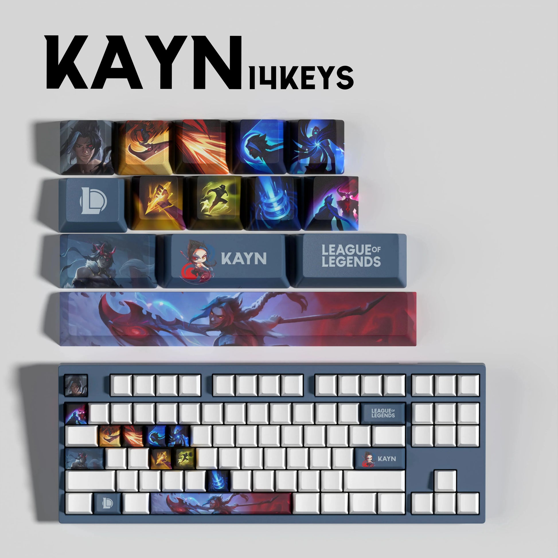 SPECIAL EDITION LEAGUE OF LEGENDS Kayn KEYCAPS – 30, 14, 12 keys
