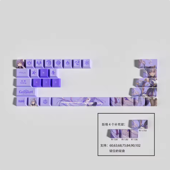 Genshin Impact Keqing Keycaps – Limited Edition (29 Keys)