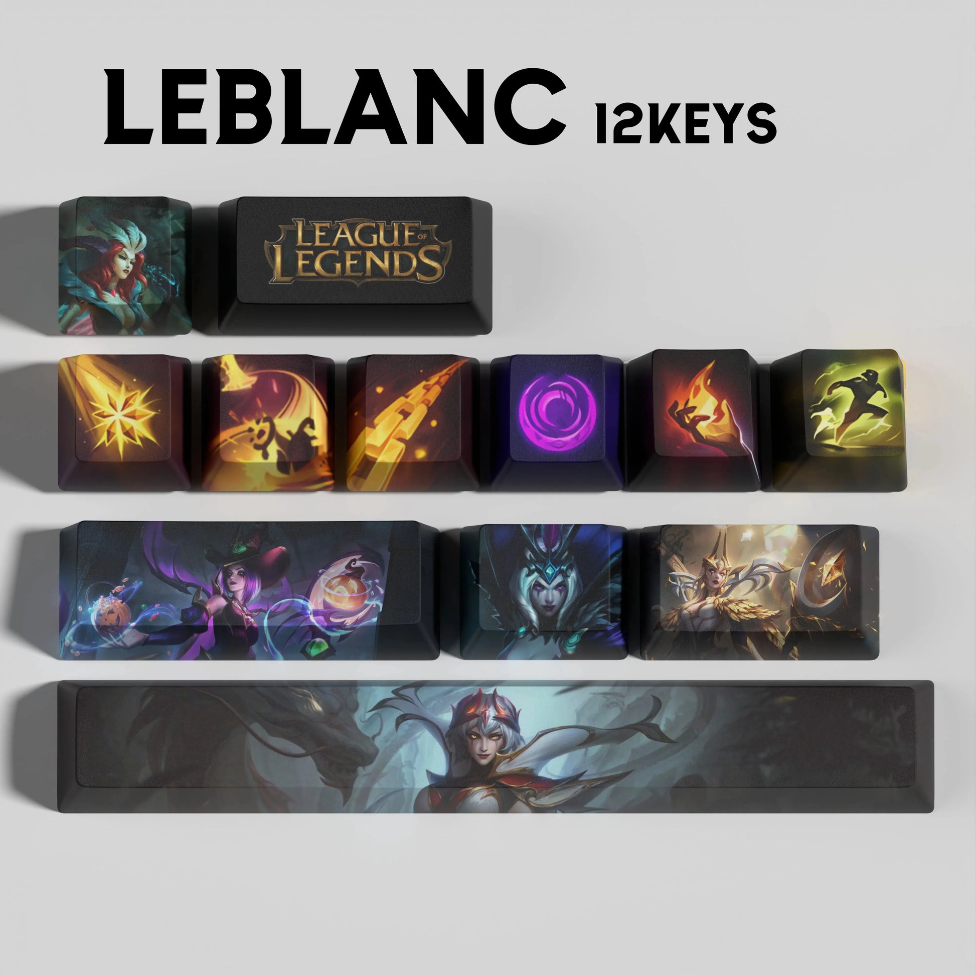 SPECIAL EDITION LEAGUE OF LEGENDS Leblanc KEYCAPS – 30, 14, 12 keys