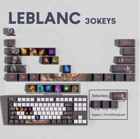 SPECIAL EDITION LEAGUE OF LEGENDS Leblanc KEYCAPS – 30, 14, 12 keys
