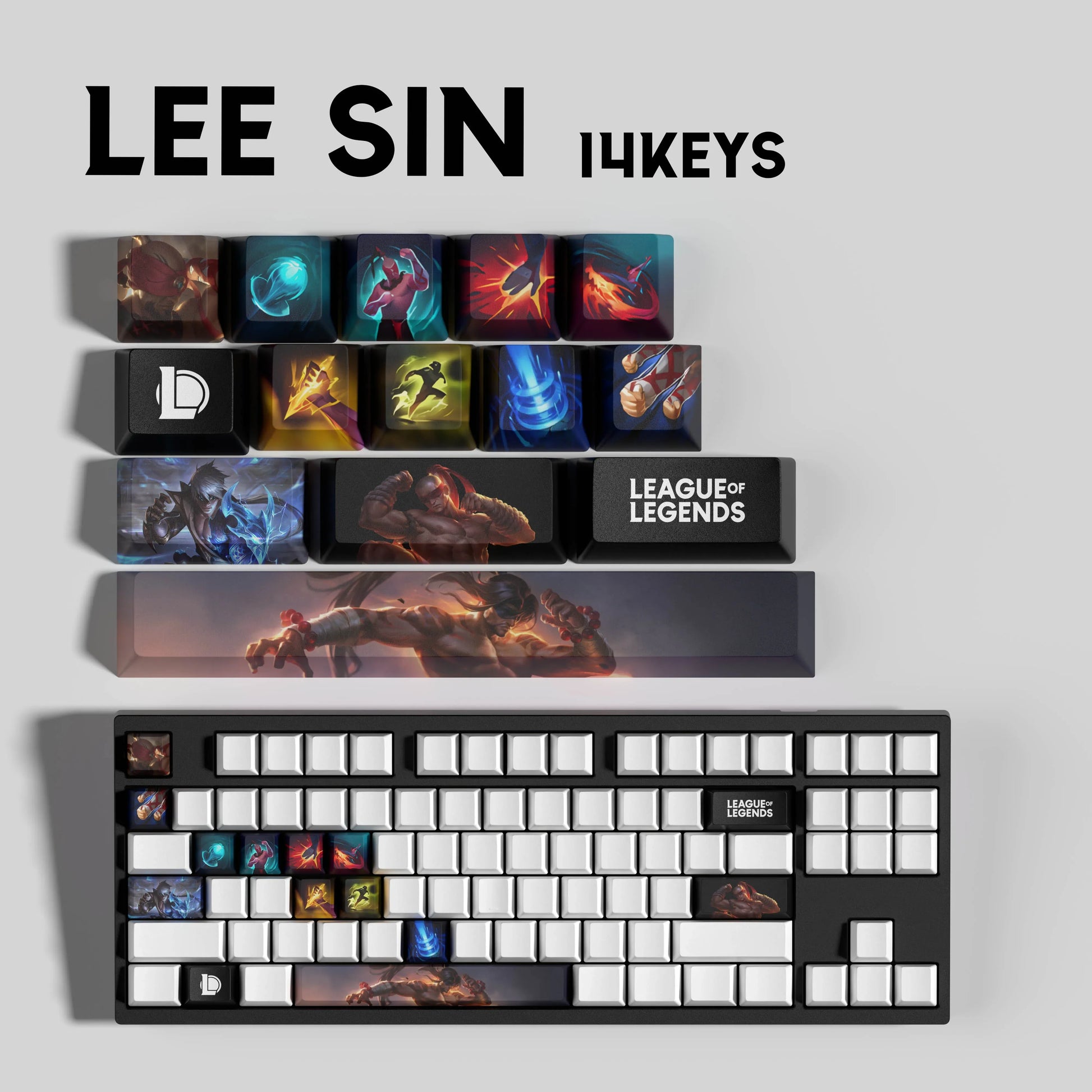 SPECIAL EDITION LEAGUE OF LEGENDS Lee Sin KEYCAPS – 30, 14, 12 keys