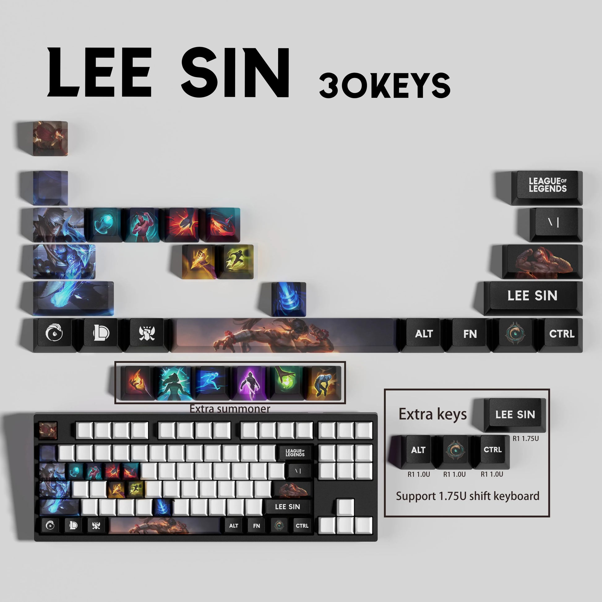 SPECIAL EDITION LEAGUE OF LEGENDS Lee Sin KEYCAPS – 30, 14, 12 keys