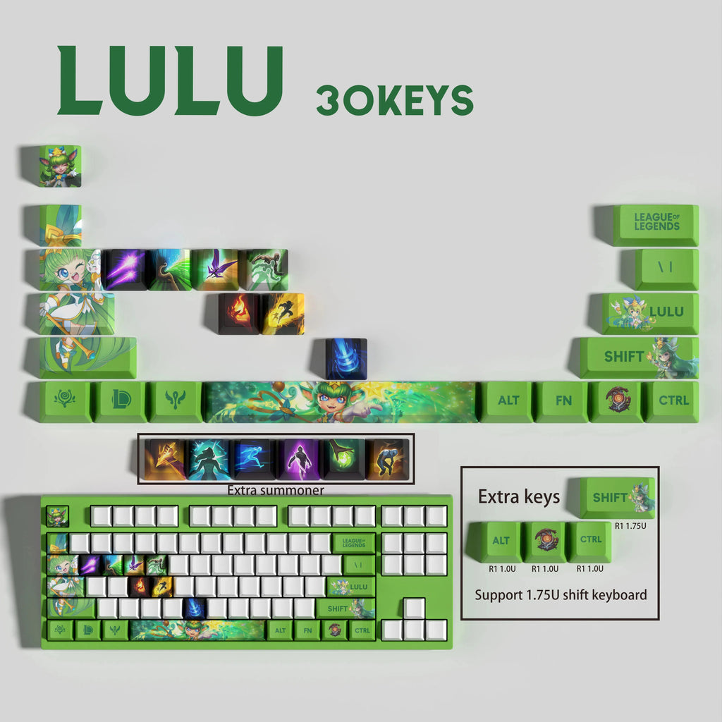 SPECIAL EDITION LEAGUE OF LEGENDS Lulu KEYCAPS – 30, 14, 12 keys