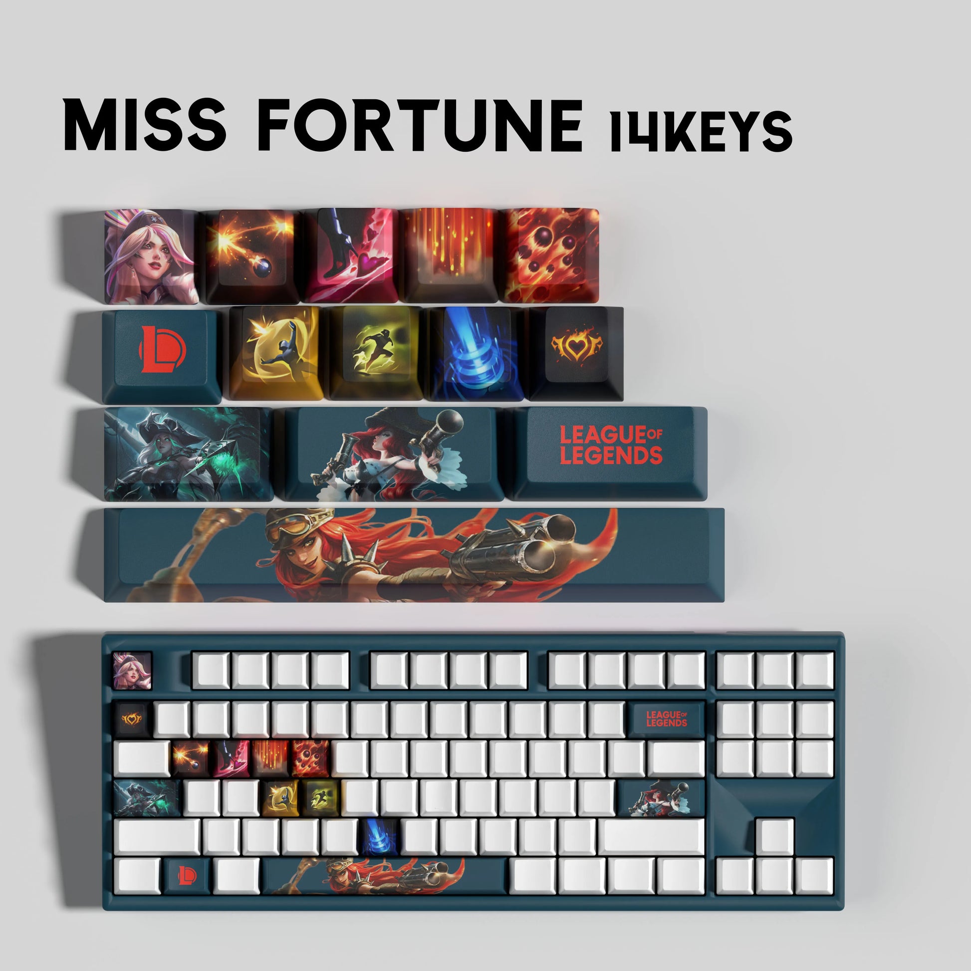 SPECIAL EDITION LEAGUE OF LEGENDS Miss Fortune KEYCAPS – 30, 14 keys