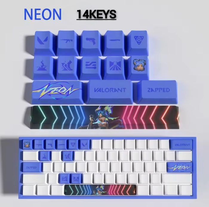 Valorant SPECIAL EDITION Neon keycaps KEYS: 29, 14