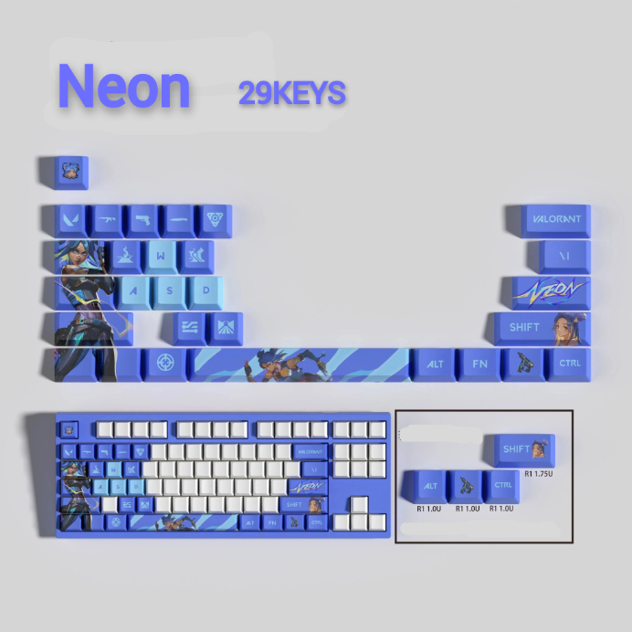 Valorant SPECIAL EDITION Neon keycaps KEYS: 29, 14