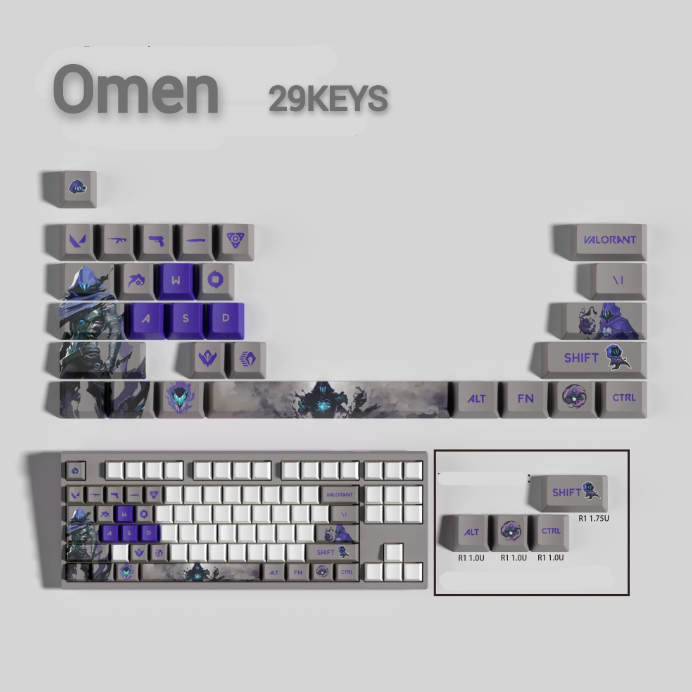 Valorant SPECIAL EDITION OMEN keycaps KEYS: 29, 14