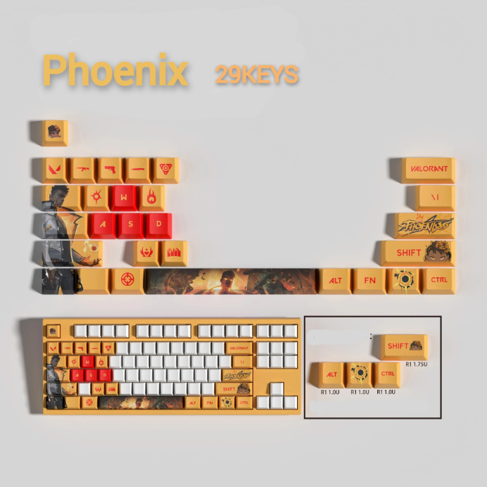 Valorant SPECIAL EDITION Phoenix keycaps KEYS: 29, 14
