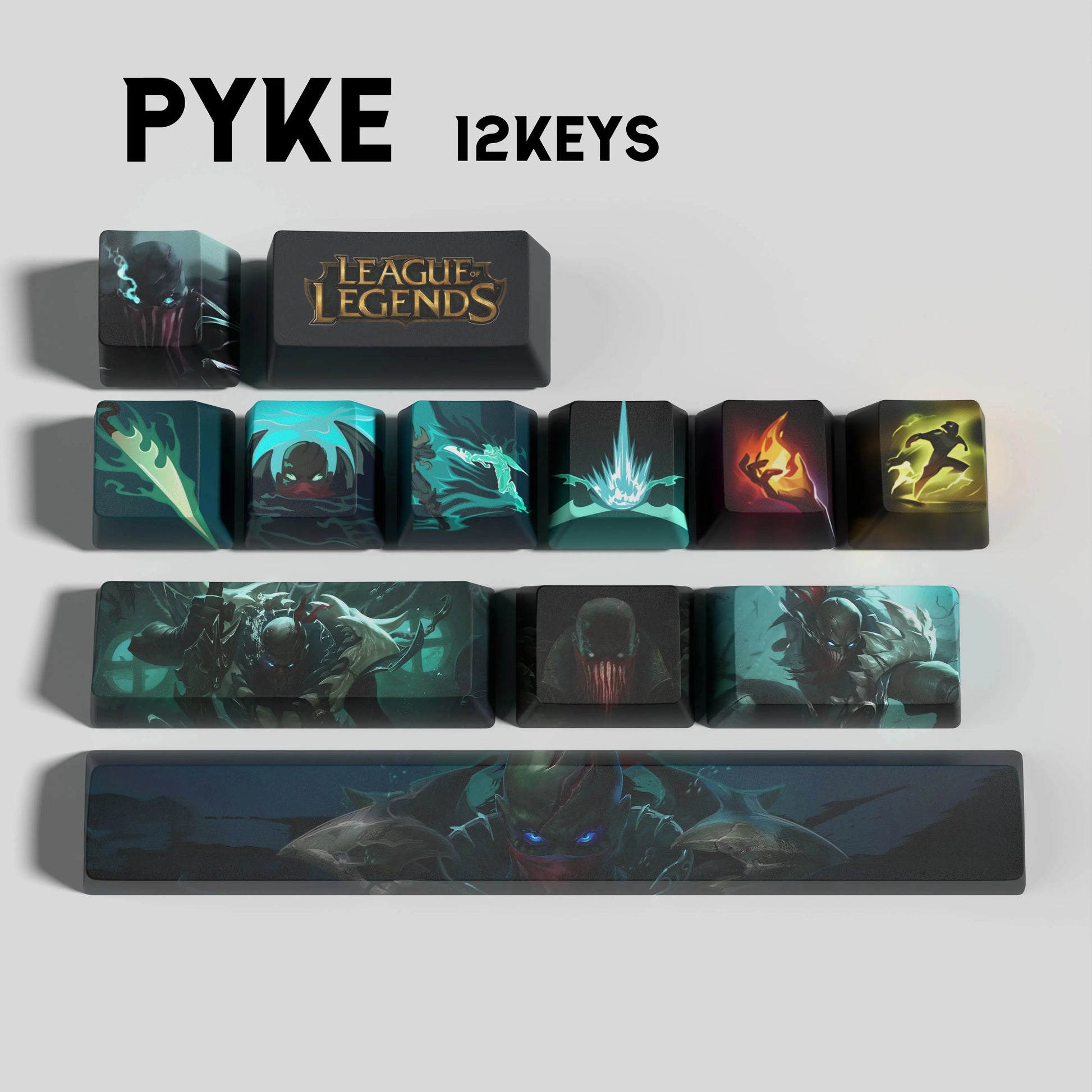 SPECIAL EDITION LEAGUE OF LEGENDS Pyke KEYCAPS – 30, 14, 12 keys