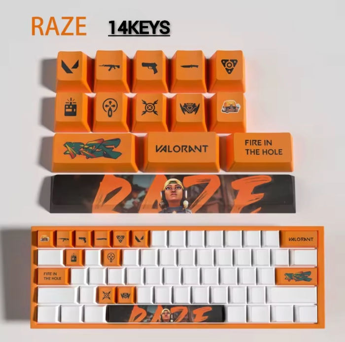 Valorant SPECIAL EDITION Raze keycaps KEYS: 29, 14